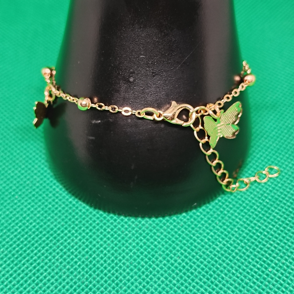 Goldtone Butterfly Charm Bracelet - Picture 4 of 4